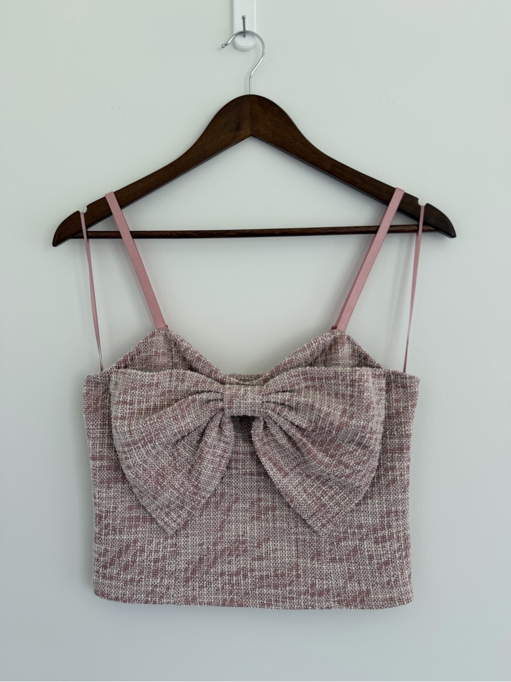 Lip Service Tweed Bow Crop Top | Size Large | NWOT